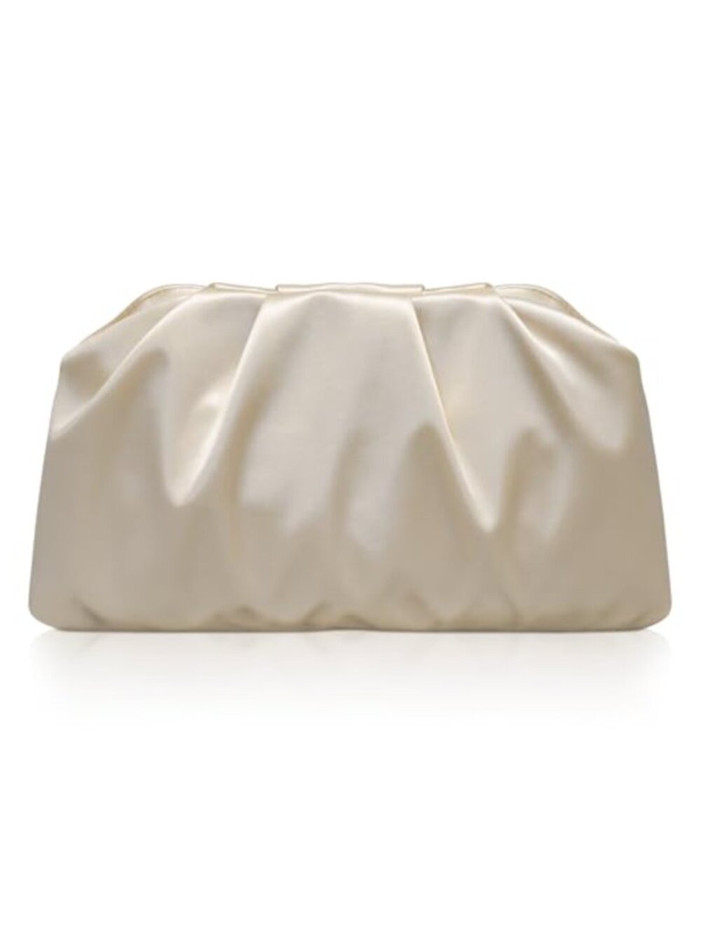 Pleated Satin Clutch Dumpling Pouch with Chain Strap for Prom Party Wedding